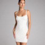 Marleen Sequin Pearl Bow Mini Dress