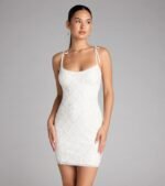 Marleen Sequin Pearl Bow Mini Dress
