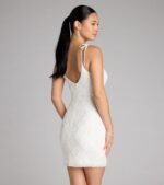 Marleen Sequin Pearl Bow Mini Dress - Image 2