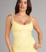 Marleen Sequin Pearl Bow Mini Dress - Image 8