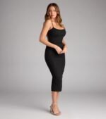 Kourtney Glitter Bow Midi Formal Dress - Image 4