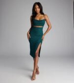 Kassidy Glitter Cutout Midi Dress - Image 6