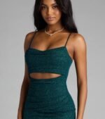 Kassidy Glitter Cutout Midi Dress - Image 8