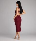 Savannah Glitter Cutout Midi Formal Dress - Image 10