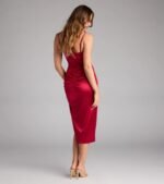 Chelsea Satin Midi Formal Dress - Image 2