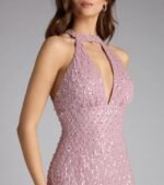 Anna Halter A-Line Beaded Mini Dress - Image 9