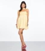 Demi Crinkle Satin Strapless Mini Dress - Image 2