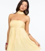 Demi Crinkle Satin Strapless Mini Dress - Image 3