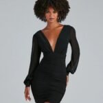 Amaria Formal Ruched Chiffon Mini Dress
