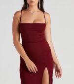 Henley Formal Lace-Up Midi Dress - Image 4