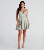 Rashida Lattice Back Glitter Dress - Image 7