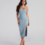 Zadie Formal High-Slit Midi Dress