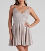 Rashida Lattice Back Glitter Dress - Image 16