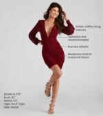 Amaria Formal Ruched Chiffon Mini Dress - Image 10