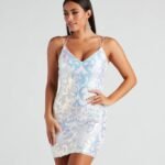 Karina Formal Sequin Cross-Back Mini Dress