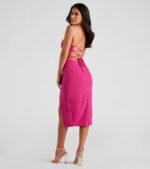Henley Formal Lace-Up Midi Dress - Image 19