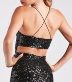 Allie Formal Sequin Open Back Dress - Image 16