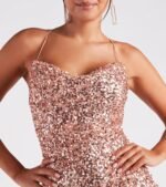 Allie Formal Sequin Open Back Dress - Image 4