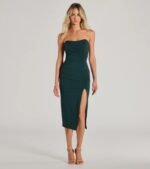 Zadie Formal High-Slit Midi Dress - Image 9