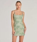 Odette Sequin Beaded Floral Lace Mini Dress - Image 6