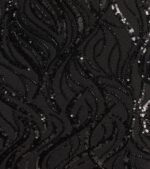 Brea Sequin Beaded Long Sleeve Cowl Back Mini Dress - Image 8