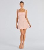 Clarice Sequin Beaded Lace A-Line Mini Dress - Image 3
