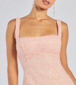 Clarice Sequin Beaded Lace A-Line Mini Dress - Image 5