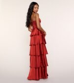 Lucilla Satin Corset Ruffle Formal Dress - Image 2