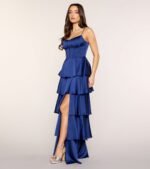 Lucilla Satin Corset Ruffle Formal Dress - Image 8