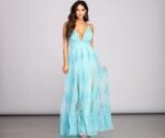 Morgan Formal Flocked Velvet Dress - Image 11