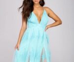 Morgan Formal Flocked Velvet Dress - Image 13