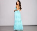Morgan Formal Flocked Velvet Dress - Image 14