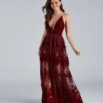 Morgan Formal Flocked Velvet Dress
