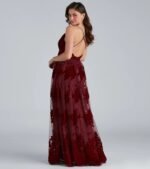 Morgan Formal Flocked Velvet Dress - Image 2