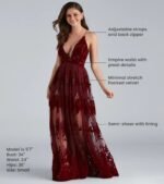 Morgan Formal Flocked Velvet Dress - Image 9
