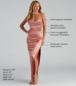 Lola High Slit Satin Dress - Image 18