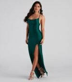 Arabella High Slit Cowl Neck Dress - Image 8