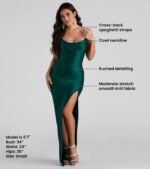 Arabella High Slit Cowl Neck Dress - Image 9