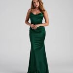 Nala Cowl Neck Satin Dress