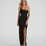 Joules Formal One-Shoulder Crepe Dress