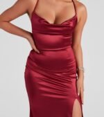 Bristol Formal Satin Lace-Up Dress - Image 13