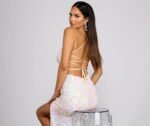 Priya Formal Iridescent Sequin Scroll Dress - Image 11