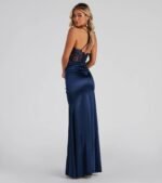 Abigail Ruched Satin Mermaid Dress - Image 2