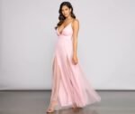 Saylor Formal Double Slit Tulle Dress - Image 3