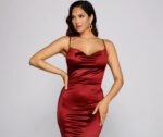Nala Cowl Neck Satin Dress - Image 7