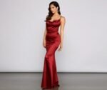 Nala Cowl Neck Satin Dress - Image 8