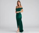 Valencia Formal Off-The-Shoulder Wrap Dress - Image 7