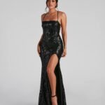 Azalea Formal High Slit Sequin Dress