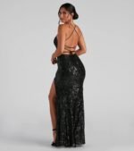 Azalea Formal High Slit Sequin Dress - Image 2