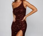 Lyla Formal One-Shoulder Sequin Dress - Image 8